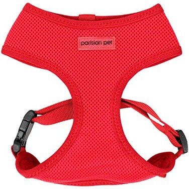 Parisian Pet Red Dog Harness Breathable Mesh No Pull Puppy Harness with Leash Ring Adjustable Freedom Harnesses for Dogs Soft Padded StepIn Pet Vest Lightweight Dog Vests for Large Sized Dogs