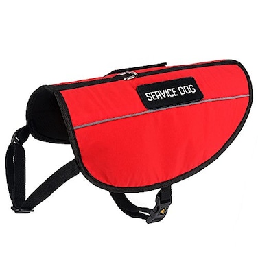 Plutus Pet Service Dog Vest Bright Red Fabric Reflective StrapsBreathableSoft Mesh Padded Harness2 Free Removable Service Dog PatchesLGirth 267315