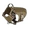 ICEFANG Tactical Dog Harness Large Size2X Metal BuckleWorking Dog MOLLE Vest with HandleNo Pulling Front Leash ClipHook and Loop Panel BrownL Pack of 1
