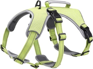 BELPRO MultiUse Support Dog Harness Escape Proof No Pull Reflective Adjustable Vest with Durable Handle Dog Walking Harness for BigActive Dogs Green S