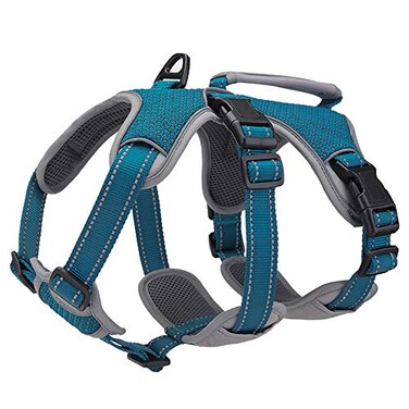 BELPRO MultiUse Support Dog Harness Escape Proof No Pull Reflective Adjustable Vest with Durable Handle Dog Walking Harness for BigActive Dogs Blue XL