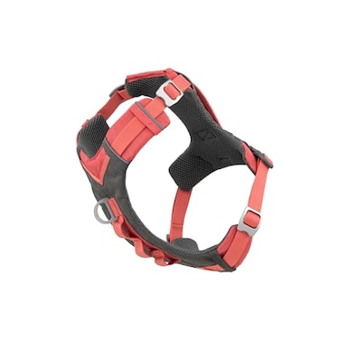 Kurgo Journey Air Dog Harness Secure Fit for Active Dogs Padded Chest Lightweight Ripstop Fabric Breathable Mesh Reflective Trim Back Assist Handle Coral Small
