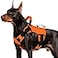WINGOIN Orange Tactical Dog Harness for Large Dogs Heavy Duty No Pull Dog Harness with Handle Adjustable Reflective Military K9 German Shepherd Big Size Dog Vest for Walking Training Hunting L
