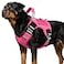 WINGOIN Pink Tactical Dog Harness for Large Dogs Heavy Duty No Pull Dog Harness with Handle Adjustable Reflective Military K9 Big Pet Vest for Husky Doberman Walking Training Hunting XL