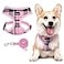 SCENEREAL Puppy Dog Harness with Leash Set for Small Medium Sized Dogs Soft Mesh Step in Pet Harnesses and Leash No Chock Plaid Adjustable No Pull Vest for Dogs Cats ChihuahuaBulldog Pink M