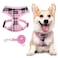 SCENEREAL Puppy Dog Harness with Leash Set for Small Medium Sized Dogs Soft Mesh Step in Pet Harnesses and Leash No Chock Plaid Adjustable No Pull Vest for Dogs Cats ChihuahuaBulldog Pink M