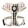 Puppia Junior OverTheHead Dog Harness Checkered Pattern No Choke No Pull Adjustable Chest Belt Walking Training for Small and Medium Dog Small Beige