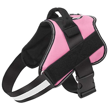 Bolux Dog Harness NoPull Reflective Dog Vest Breathable Adjustable Pet Harness with Handle for Outdoor Walking No More Pulling Tugging or Choking Pink S