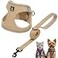 BELLAPAL BELLA PAL Step in Vest Harness for Small and Medium Dogs No Pull Small Dogs Harness with Leash Set Comfortable Air Mesh Dog Vest Harness with Reflective Strip Khaki S