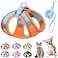PETPUBGNZS Soft Small Dog Harness and Leash Set Mesh Puppy Harnesses Leash Easy Walk Dog Harness Vest Adjustable Reflective No Pull Dog Harnesses for Small Dogs Cats Orange BlueM