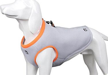 SGODA Dog Cooling Vest Harness Cooler Jacket Grey Orange Small