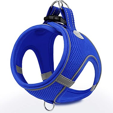 Joytale Small Dog Harness Breathable Mesh Stepin Vest Reflective Soft Padded Harnesses for Puppies and Extra Small Dogs Navy Blue XS