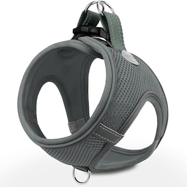 Joytale Small Dog Harness Breathable Mesh Stepin Vest Reflective Soft Padded Harnesses for Small and Medium Dogs Gray M