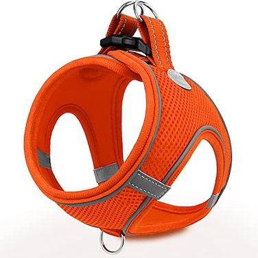 Joytale Small Dog Harness Breathable Mesh Stepin Vest Reflective Soft Padded Harnesses for Puppies and Extra Small Dogs Orange XS
