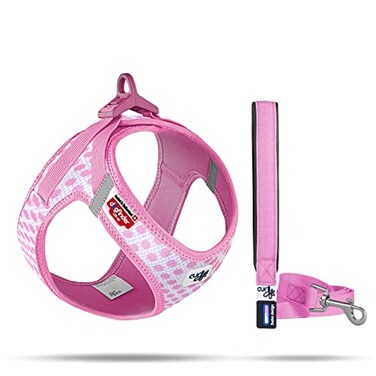 Curli Vest Harness curli Clasp AirMesh PinkCircles 2XS Leash M