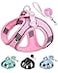 Solmoony Dog Harness for Small Medium Dogs No Pull Puppy Harness and Leash Set Puppy Harness Step in Harness for Small Dogs mesh Dog Harness Pink M