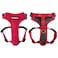 DJANGO Adventure Dog Harness Stylish and Durable Medium Dog Harness for Outdoor Adventures and Everyday Wear Red Neoprene Adjustable Harness for Dogs with Reflective Piping Solid Brass DRing