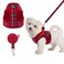 PUPTECK Soft Mesh Dog Harness and Leash Set Stepin Plaid Puppy Padded No Pull Vest Harness for XS Small Medium Sized Dogs Cats Outdoor Walking Red M