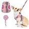 PUPTECK Soft Mesh Dog Harness and Leash Set Stepin Plaid Puppy Padded No Pull Vest Harness for XS Small Medium Sized Dogs Cats Outdoor Walking Pink S