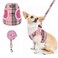 PUPTECK Soft Mesh Dog Harness and Leash Set Stepin Plaid Puppy Padded No Pull Vest Harness for XS Small Medium Sized Dogs Cats Outdoor Walking Pink S