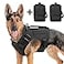AIWAI Tactical Dog Backpack Harness for Large Breed Original Design Metal Buckle Vest with Side Bags Pouches for Service Working Training Black with 2 Pouches XL