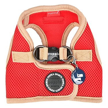 Puppia Soft Vest Dog Harness II Mesh Stepin All Season No Pull No Choke Walking Training for Small Medium Dog RED S