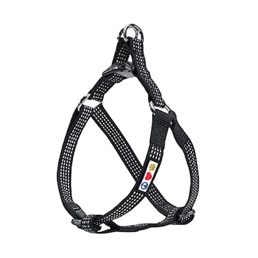 Pawtitas Reflective Stepin Dog Harness Adjustable NoPull Vest for Puppies to Seniors Safe Comfortable M Black