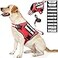 MOOGROU Service Dog Vest Harness and Leash Set10 PatchesNo PullAdjustable Reflective Dog Harness with Soft Padded Handle for TrainingEverydayFit SmallMediumLargeExtraLarge DogsRed L