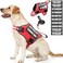 MOOGROU Service Dog Vest Harness and Leash Set10 PatchesNo PullAdjustable Reflective Dog Harness with Soft Padded Handle for TrainingEverydayFit SmallMediumLargeExtraLarge DogsRed L