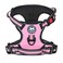 PoyPet No Pull Dog Harness Release on Neck Reflective Adjustable No Choke Pet Vest with Front Back 2 Leash Attachments Soft Control Training Handle for Small Medium Large DogsLight PinkM