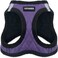 Best Pet Supplies All Weather Plush Reflective No Pull Harness for Small Medium Dogs Cats Secure with Hook Loop Fastener Buckle Double DRings Purple Faux Leather S