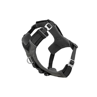 Kurgo Journey Air Dog Harness Secure Fit for Active Dogs Padded Chest Lightweight Ripstop Fabric Breathable Mesh Reflective Trim Back Assist Handle Black Large
