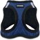 Best Pet Supplies All Weather Plush Reflective No Pull Harness for Small Medium Dogs Cats Secure with Hook Loop Fastener Buckle Double DRings Royal Blue Faux Leather XS