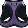 Best Pet Supplies All Weather Plush Reflective No Pull Harness for Small Medium Dogs Cats Secure with Hook Loop Fastener Buckle Double DRings Purple Faux Leather XS