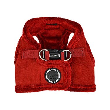 Puppia Terry Vest Dog Harness Stepin Winter Suede Warm No Choke No Pull Training Walking for Small and Medium Dog Wine Small