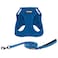 Best Pet Supplies Voyager Stepin Air All Weather Mesh Harness and Reflective Dog 5ft Leash Combo with Neoprene Handle for Small Medium and Large Breed Puppies Set Royal Blue Small