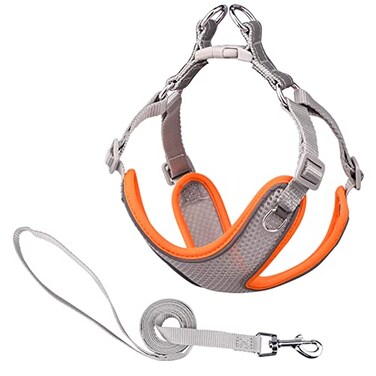 MAKASI Dog Harness No Pull with Leash Set Reflective Pet Harness with Breathable Mesh Easy Control Front Clip for Small Medium Large Dogs XXSmall Grey