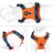 PHOEPET No Pull Dog Harness Unique Colors Reflective Adjustable Dog Vest with Soft Training Handle Metal Clips for Small Medium Large Dogs Orange Base Blue StrapsL