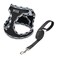 Mercano Soft Mesh Dog Harness and Leash Set Stepin Reflective Breathable Lightweight Vest Harnesses with Safety Buckle for Small Dogs Cats Black White S