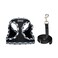 Mercano Soft Mesh Dog Harness and Leash Set Stepin Reflective Breathable Lightweight Vest Harnesses with Safety Buckle for Small Dogs Cats Black White S