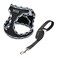 Mercano Soft Mesh Dog Harness and Leash Set Stepin Reflective Breathable Lightweight Vest Harnesses with Safety Buckle for Small Dogs Cats Black White S