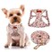 CHEDE No Pull Floral Pattern Dog Harness Lightweight Soft Adjustable Small Harness and Leash Set Suitable for Puppy Small and MediumSized Dog XXS Pink Daisy