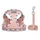 Mercano Soft Mesh Dog Harness and Leash Set Stepin Reflective Breathable Lightweight Vest Harnesses with Safety Buckle for Small Dogs Cats Champagne XS