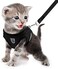 FEimaX Dog Harness and Leash Set for Walking Soft Mesh Adjustable Easy Control Lightweight Cat Vest Harnesses with Reflective Strips Escape Proof Small Dogs Cats Vests Black Large