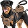 Beebiepet Heavy Duty Tactical Dog Harness for Small Dogs No Pull Adjustable Pet Harness Reflective Service Training Easy Control Pet Vest Military K9 Working Dog HarnessesX Large Brown