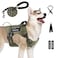 Yungaspy No Pull Tactical Dog Harness for Large Dogs Escape Proof Molle Dog Vest Harness and Leash Set Adjustable Military Service Dog Harness with Handle for Medium Large DogsGreen M