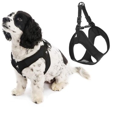Gooby Escape Free Easy Fit Harness Black Large No Pull Stepin Patented Small Dog Harness with Quick Release Buckle Perfect On the Go No Pull Harness for Small Dogs or Medium Dog Harness