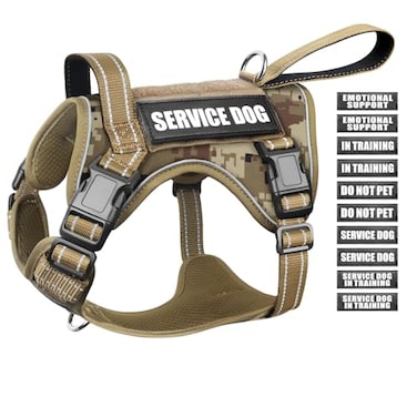 WINSEE Tactical Dog Harness No Pull Dog Harness for Medium Large Dogs with Handle Molle Military Service Dog Vest Harness in Training Pet Harness for Small Dogs