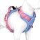 PHOEPET No Pull Dog Harness Unique Colors Reflective Adjustable Dog Vest with Soft Training Handle Metal Clips for Small Medium Large Dogs Baby Blue Base Pink StrapsS