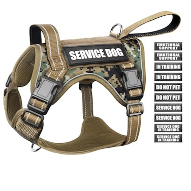 WINSEE Tactical Dog Harness No Pull Dog Harness for Medium Large Dogs with Handle Molle Military Service Dog Vest Harness in Training Pet Harness for Small Dogs